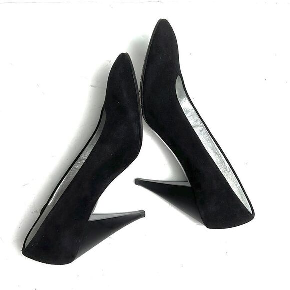CHARLES JOURDAN Paris Black Suede Heels US 9,5-10 - Picture 6 of 15